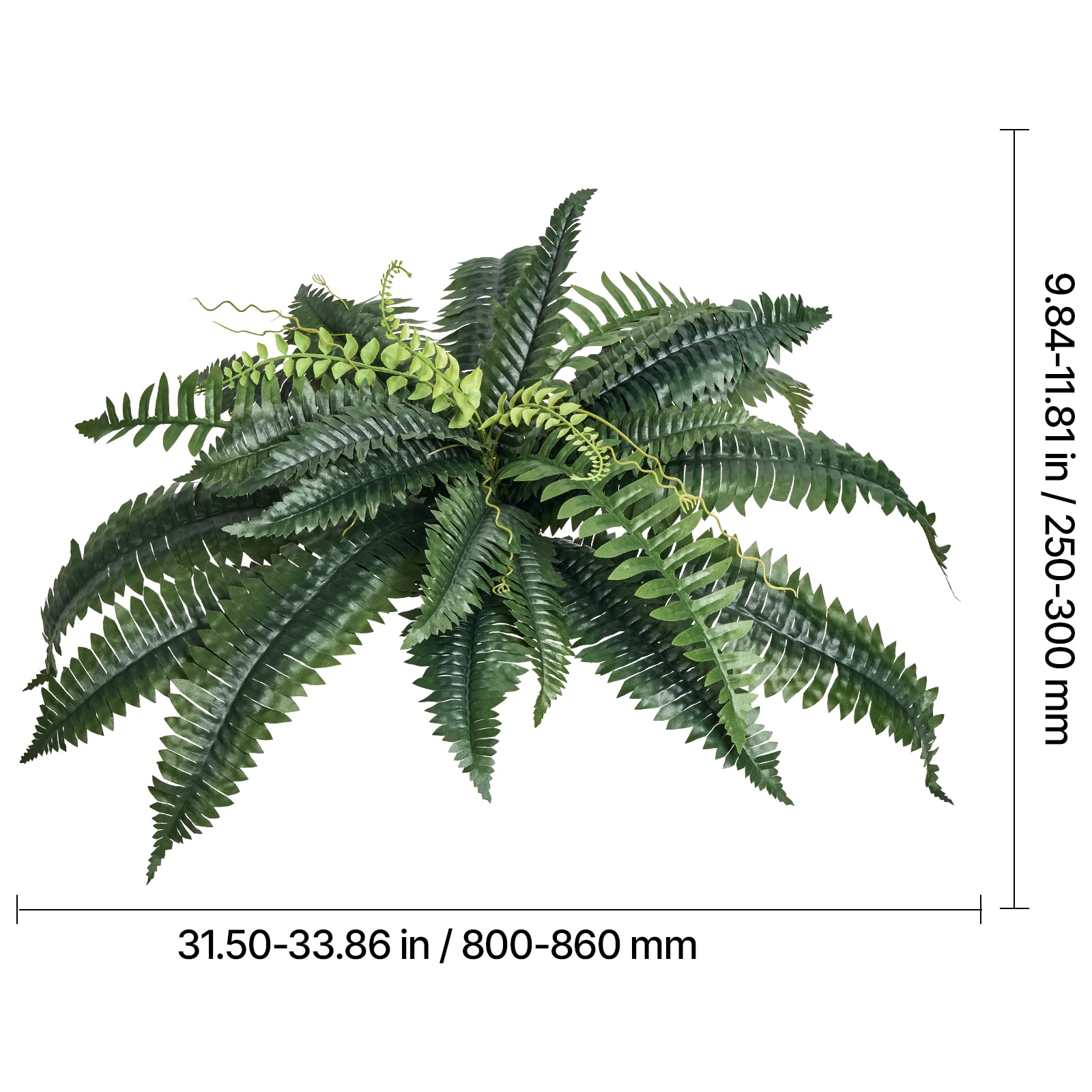 2 Pcs Artificial Boston Ferns Plastic Fern 30 Branches Indoor Outdoor Decor_maomaolike.com